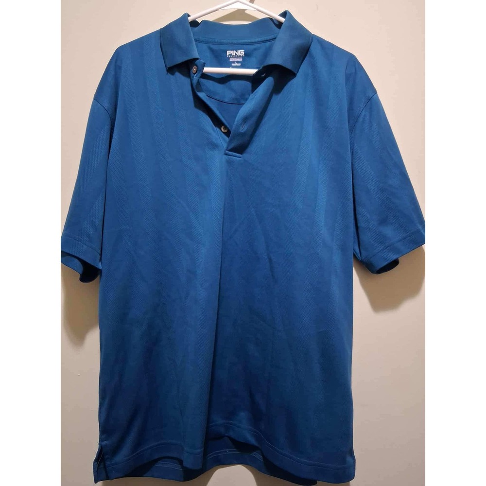 PING Collection Performance Dynamics Men's Large Blue Golf Polo Shirt‎ Casual
